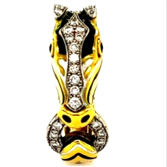 David Webb 18K Iconic 🦓 Zebra Diamond Ring - Picture 6 of 7